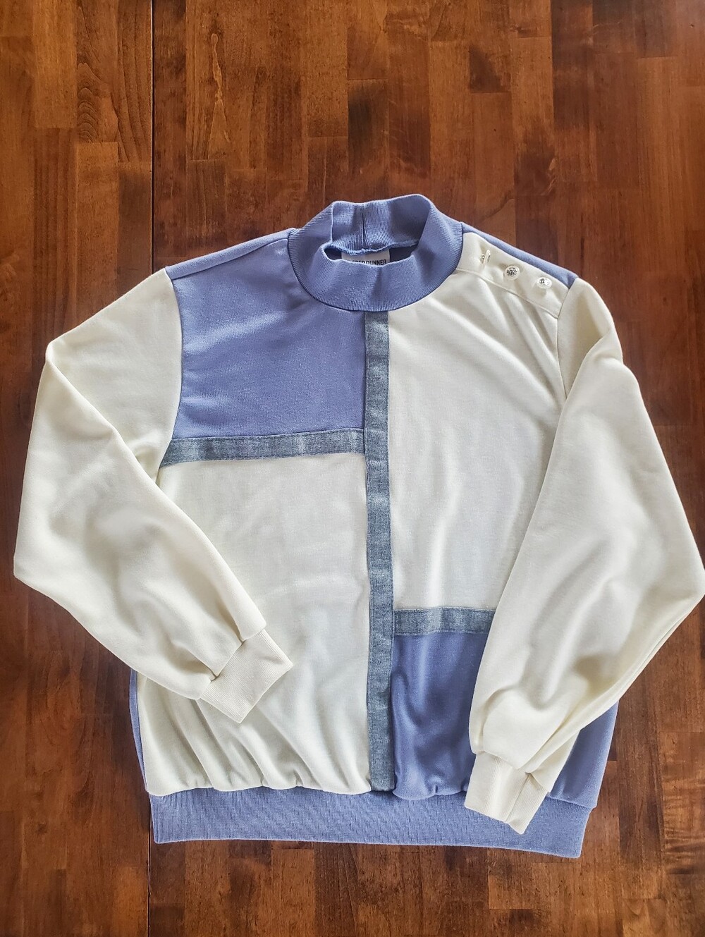 1990s Colorblock Mock Neck Sweater - Size Medium
